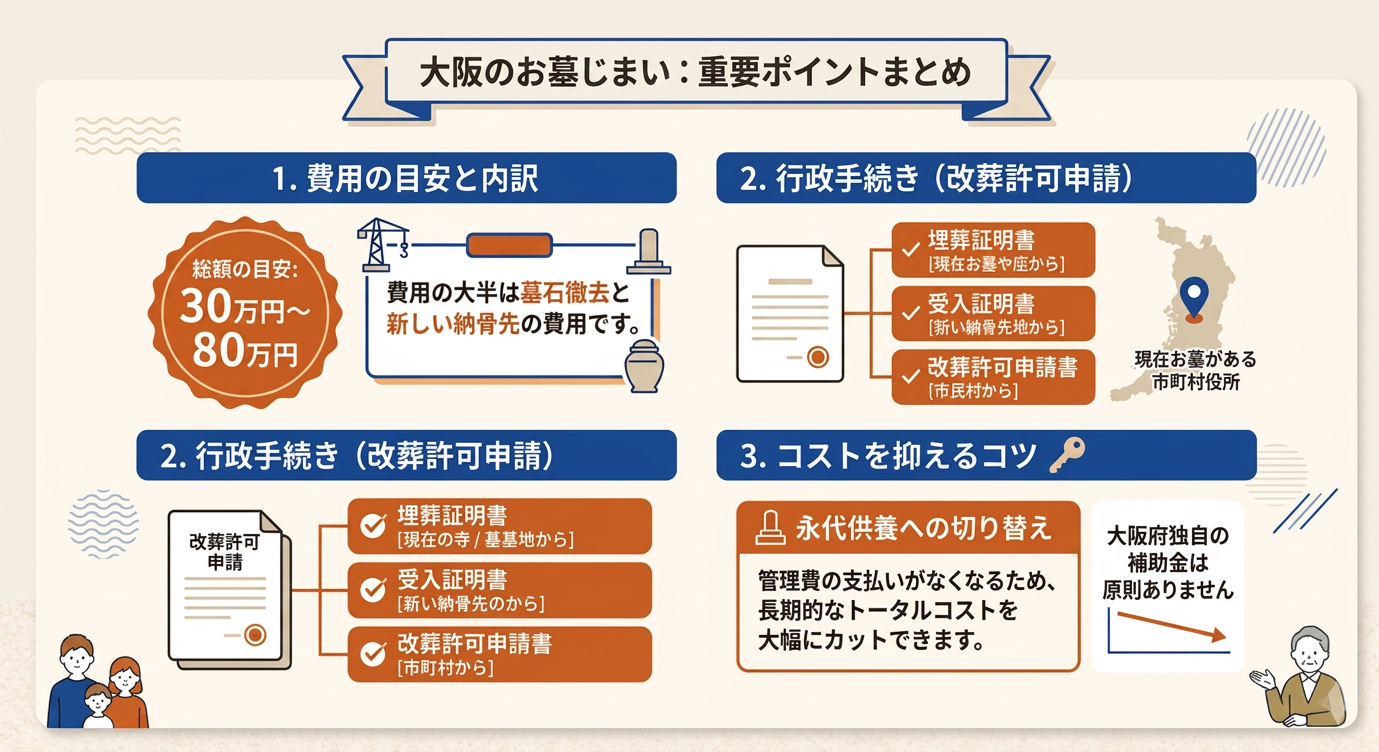 大阪府の墓じまい解説イメージ